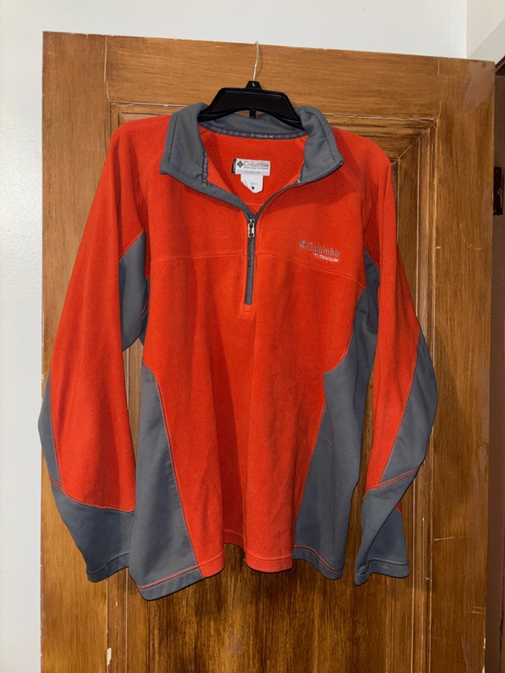 Columbia Orange & Gray Fleece Hiking Pullover
